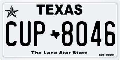 TX license plate CUP8046