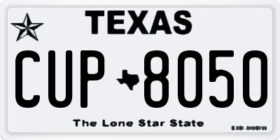 TX license plate CUP8050