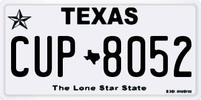 TX license plate CUP8052