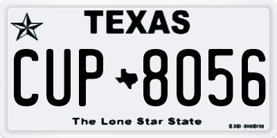 TX license plate CUP8056