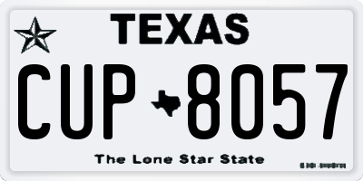 TX license plate CUP8057