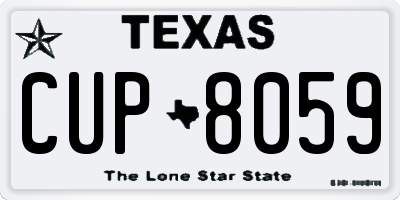 TX license plate CUP8059