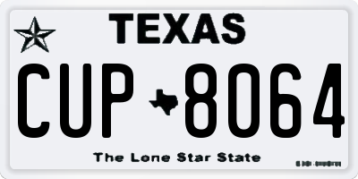 TX license plate CUP8064