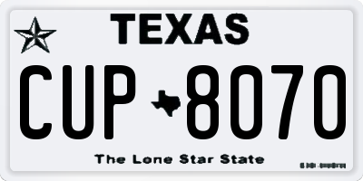 TX license plate CUP8070
