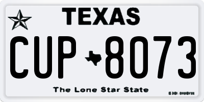 TX license plate CUP8073