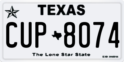 TX license plate CUP8074