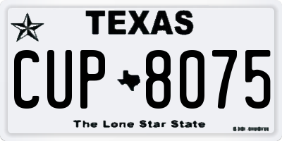 TX license plate CUP8075
