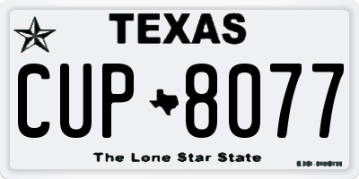 TX license plate CUP8077