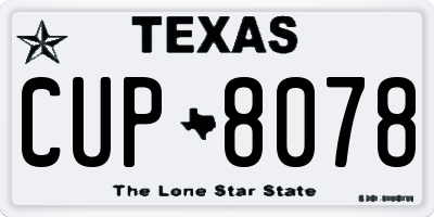 TX license plate CUP8078