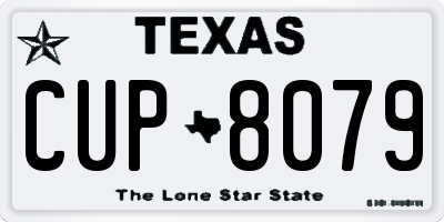 TX license plate CUP8079