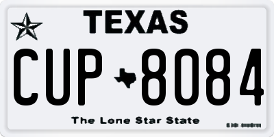 TX license plate CUP8084