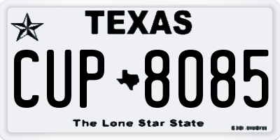 TX license plate CUP8085