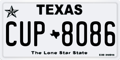 TX license plate CUP8086