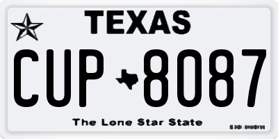 TX license plate CUP8087