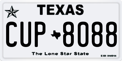 TX license plate CUP8088