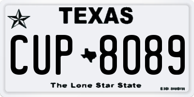 TX license plate CUP8089