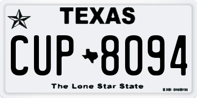 TX license plate CUP8094