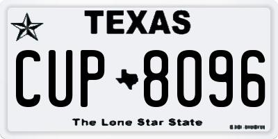 TX license plate CUP8096