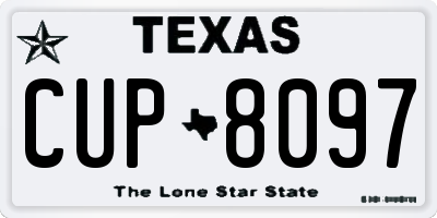 TX license plate CUP8097