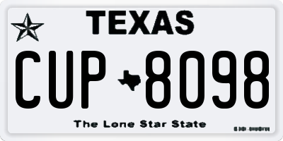 TX license plate CUP8098