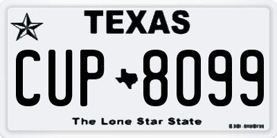 TX license plate CUP8099