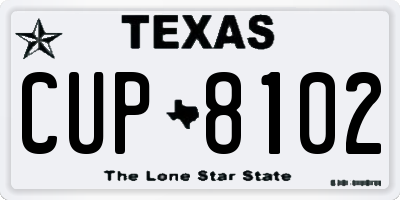 TX license plate CUP8102