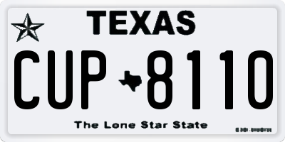TX license plate CUP8110