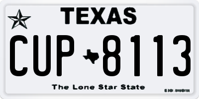 TX license plate CUP8113