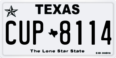 TX license plate CUP8114