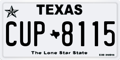 TX license plate CUP8115