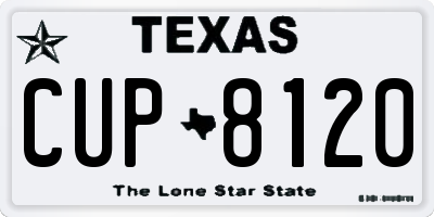 TX license plate CUP8120