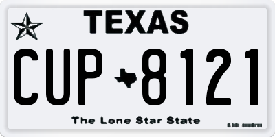 TX license plate CUP8121