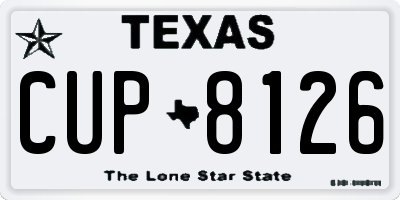 TX license plate CUP8126