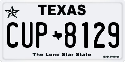 TX license plate CUP8129