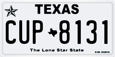 TX license plate CUP8131