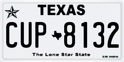 TX license plate CUP8132