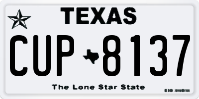 TX license plate CUP8137