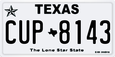 TX license plate CUP8143