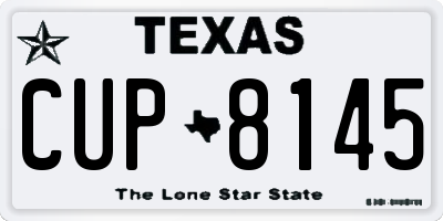 TX license plate CUP8145