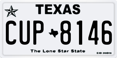 TX license plate CUP8146