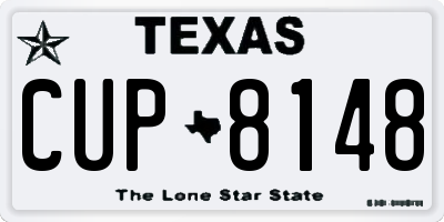 TX license plate CUP8148