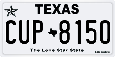 TX license plate CUP8150