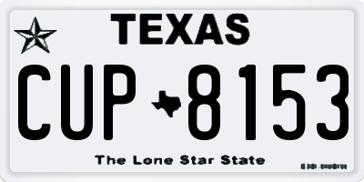 TX license plate CUP8153