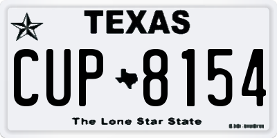 TX license plate CUP8154