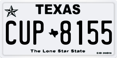 TX license plate CUP8155