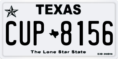 TX license plate CUP8156