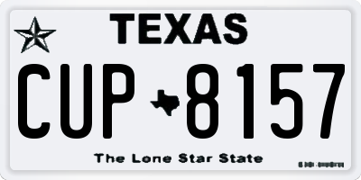 TX license plate CUP8157