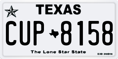 TX license plate CUP8158