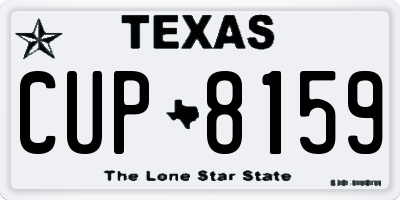 TX license plate CUP8159