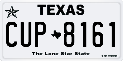 TX license plate CUP8161